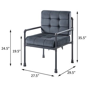 Poltrona con Schienale Imbottito Grigio Sabbia per Soggiorno, Elegante Arredamento Grigio - Product Image 6