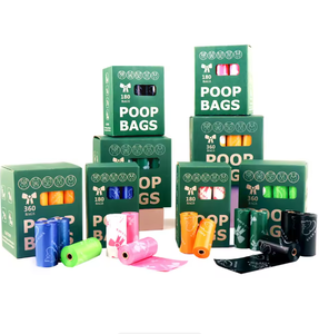 Sacs à déjections pour animaux de compagnie compostables 100 % biodégradables de 15 microns, avec impression de logo personnalisé, rouleaux de sacs à déjections, sacs à déchets pour animaux de compagnie - Product Image 1