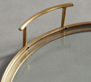 Wholesale Luxury Round Gold Mirrored Dining <b>Tray</b> Bulk Bow with Handles Hotel Restaurant Serving Platter Elegant <b>Vanity</b> Tableware - Product Image 4