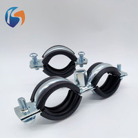 Collier de serrage pour tuyau en acier au carbone zingué avec revêtement en caoutchouc EPDM, amortisseur de vibrations, support de tuyau pour projets industriels de conduites d'eau