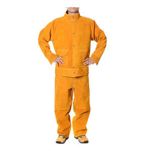 Traje de Soldadura de Cuero Vacuno de Primera Calidad, Resistente al Calor y a las Chispas, Protección Corporal, Ropa de Trabajo para Soldadores y Bomberos - Product Image 1