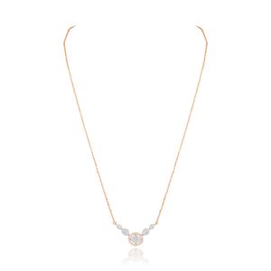 Collier pendentif cerf-volant triple halo en or rose 14 carats de luxe avec chaîne fine, bijoux délicats pour femme, cadeau d'anniversaire ou de mariage - Product Image 1
