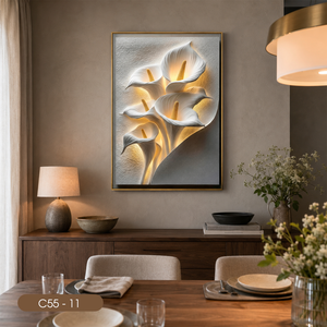Arte Mural 3D de Lirios Calla, Pintura Abstracta Premium, Decoración Interior Moderna, Marca HALO de Vietnam, Directo de Fábrica - Product Image 3