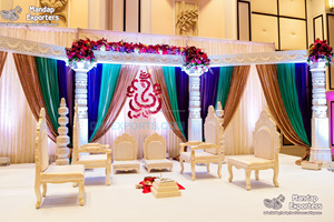 Sankheda-Conjunto de sillas de boda de diseño, conjunto de Mandap DE BODA indio tradicional - Product Image 2