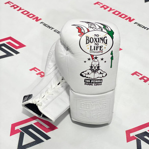 Derniers gants de boxe en cuir véritable, design unique Pit Bull, ligne Isaac Cruz Championship, No Boxing No Life, avec lacets. - Product Image 1
