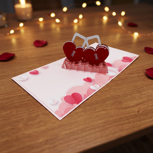 Key Heart Pop <b>up</b> Card Paper Crafts Animal Style Floral Pattern Wedding & Home Decoration Thanksgiving Occasions Handmade - Product Image 4