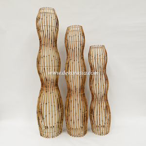 Ensemble de lampes de sol en bambou naturel, fabrication artisanale, éclairage décoratif écologique pour salon, chambre à coucher, hôtel, décoration intérieure - Product Image 2