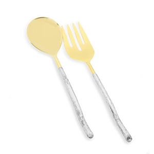 Utensilios elegantes y modernos de metal para servir ensaladas, ideales para cocinas contemporáneas y servicio de restaurantes. - Product Image 3