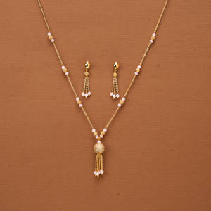 Exportateur de bijoux fantaisie en Inde, collier Mala délicat en zircone cubique avec placage or - Product Image 5