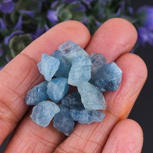 Natural <b>Raw</b> Santa Maria Aquamarine <b>Crystal</b> Stone Rough Gemstone For Jewelry Making Loose Healing <b>Crystal</b> High Quality - Product Image 5