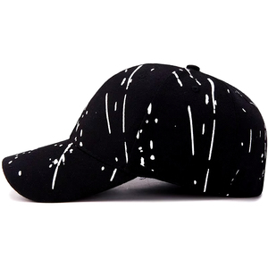 Casquette de baseball noire peinte à la main, 6 panneaux, réglable, unisexe, en coton, décontractée, printemps-été - Product Image 1
