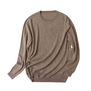 Suéter de Punto Casual para Mujer, Cuello Redondo, Color Sólido, Lana, Manga Larga, Largo Regular, Antipilling, 12 GG - Product Image 2