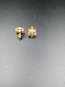 <b>stud</b> earrings with polki stone in 925 <b>silver</b> jewelry for Indian women anniversary gift for wife handmade <b>studs</b> for bridal royal - Product Image 5