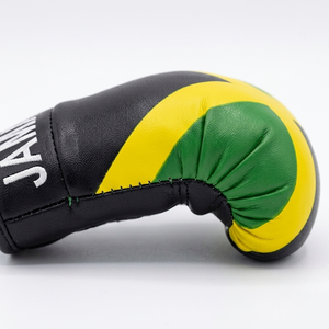 Mini-gant de boxe en cuir PU avec design drapeau jamaïcain – Ornement à suspendre pour voiture, disponible comme porte-clés et pendentif de rétroviseur - Product Image 3