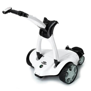 Lanceur de balles de golf motorisé blanc pour voiturette de golf, avec châssis en aluminium, double suspension et télécommande, dispositif d'entraînement sportif pour la conduite - Product Image 5