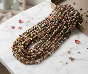 Natural <b>Tourmaline</b> Uncut Chip Beads 1 Strand Raw Gemstone Beads for Bracelet Necklace Jewelry Making DIY Crafts 3-4mm Size - Product Image 1