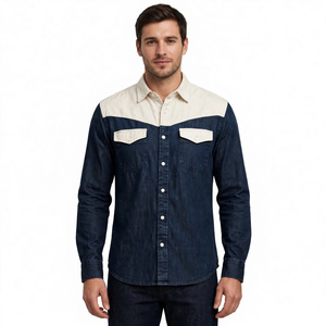Camisa de mezclilla para hombre con cuello vuelto, ecológica, informal, lavada, con botones, bolsillo en el pecho, de secado rápido y transpirable BD - Product Image 5