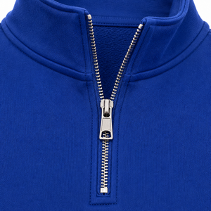 Pull en maille à col montant et fermeture éclair pour homme, bleu roi, coupe classique, manches longues, couleur unie, idéal pour l'automne - Product Image 5