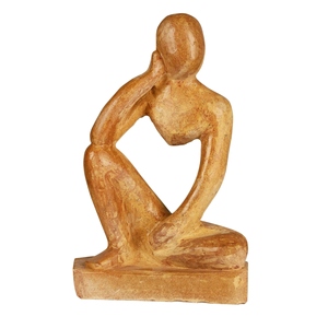 Escultura Artesanal de Mármol de Pensador Abstracto, Figura Humana Sentada, Estatua de Arte Moderno, Decoración Contemporánea para el Hogar, Minimalista - Product Image 1