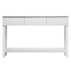 Modern Long Narrow Console Table with 3 Drawers <b>Open</b> <b>Storage</b> Shelf for Entryway Foyer or Hallway Wood Material - Product Image 1