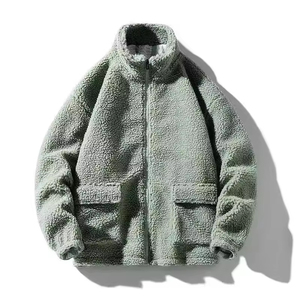 Private Label <b>Sherpa</b> <b>Fleece</b> <b>Jacket</b> Oversized Fit Full Zip Warm Casual Streetwear Manufacturer with Front Flap Pockets - Product Image 2