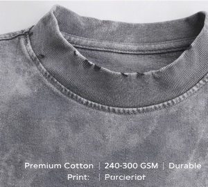 T-shirts Streetwear Homme Personnalisés avec Logo OEM, Tricotés Surdimensionnés, 100% Coton Lourd, Respirants, Séchage Rapide, Imprimés par Sérigraphie - Product Image 4