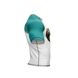 Rashguard personnalisé unisexe à manches courtes imprimé avec logo de surf, MMA, BJJ, design sur mesure, spandex/polyester, antibactérien, séchage rapide - Product Image 5