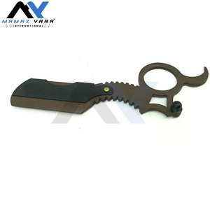 Professional Single Blade Stainless Steel Straight Finger Razor Barber Shaving Razor Face Body Shavette Razor Blade <b>Men</b> Women - Product Image 2