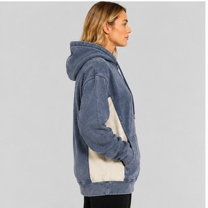 Sweat à capuche tendance pour femme, effet délavé vintage, tissu doux, coupe confortable et poche kangourou pour un style décontracté - Product Image 3