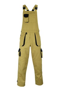 Combinaison de travail kaki avec bretelles réglables et plusieurs poches utilitaires - Product Image 1