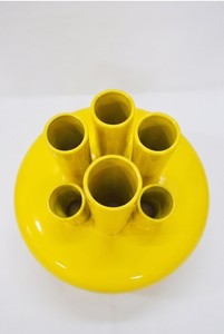 Hot <b>Unique</b> Design Yellow Powder Coating <b>Vase</b> Hot Selling Indian Antique Color Flower <b>Vase</b> Luxuries Style <b>Vase</b> for Luxuries Home - Product Image 2