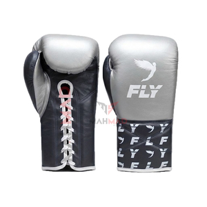 Gants de boxe MMA en cuir de vachette véritable style Fly, dernière collection, vente chaude, avec logo personnalisé, pour entraînement extérieur unisexe, à lacets - Product Image 4