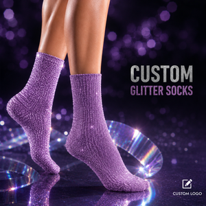 Calzini Personalizzati con Glitter Scintillanti per Donne, Calzini Metallici Lucidi alla Moda con Logo OEM per Festival e Feste - Product Image 1