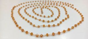 Brown Hydro Quartz Mystic Coated Rondelle Faceted 4mm Beaded <b>Rosary</b> Chain - Product Image 4