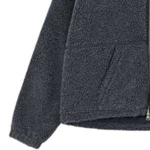 Veste zippée en molleton lavé anthracite avec capuche et poches pour homme – Manteau d'hiver élégant, chaud et confortable - Product Image 3