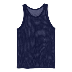 Débardeur unisexe en maille, col rond, sans manches, bleu marine uni, respirant, en polyester, gilet d'été, coupe régulière pour adulte - Product Image 1
