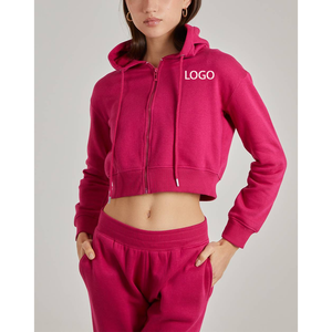 Sweat-shirt à capuche court Hip Hop 2026 pour femme, style streetwear hiver, basketball, sexy, avec logo en relief, idéal pour le jogging - Product Image 1