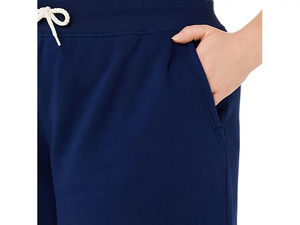 Shorts décontractés d'été pour femmes, couleur bleu marine uni, tissu 100% coton, style streetwear, coupe ample, prix de gros. - Product Image 5