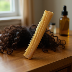 Handmade Eco-Friendly Buffalo Horn Hair <b>Comb</b> <b>Wide</b> Tooth Natural <b>Comb</b> for Curly Thick Long Hair Care Styling Other Crafts Product - Product Image 3