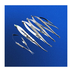 Kit d'instruments de microchirurgie Castroviejo de qualité O.r, porte-aiguilles en acier inoxydable, instruments courbés + droits - Product Image 1