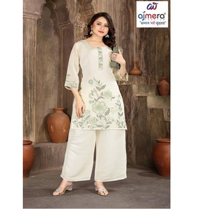 Traje Kurti Tradicional Étnico para Mujer, Diseño Elegante, Elástico, de Secado Rápido, Sin Arrugas, para Fiestas y Bodas, Corte Regular - Product Image 1