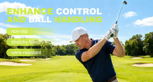 High Quality Custom Golf Gloves Genuine Leather Non-Slip Waterproof Durable Telescopic Velcro Left Hand for Men - Product Image 3