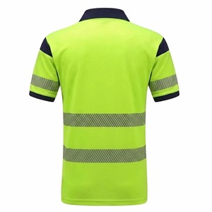Custom Reflective High Visibility Polyester Safety T-Shirt Short Sleeve Workwear Crew Neck Anti-Bacterial Breathable CE - Product Image 4