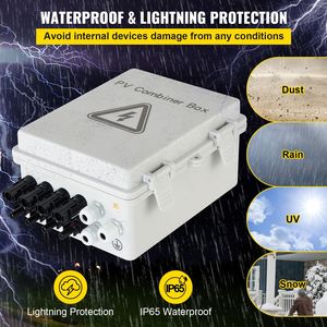 Quadro Combinatore Fotovoltaico per Impianti Solari On/Off Grid, 4 Stringhe, Fusibile 15A, Interruttore Automatico 63A, Protezione da Fulmini e Connettore di Messa a Terra - Product Image 6