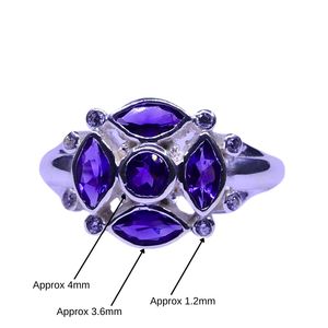 Bague classique pour femme en argent sterling 925 plaqué argent, ornée d'améthyste et de topaze blanche, idéale pour les mariages - Product Image 1