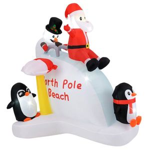 6 Feet Inflatable Penguins and Santa Outdoor Holiday Yard Decorations Festive Christmas Decorations for the Yard - Product Image 2
