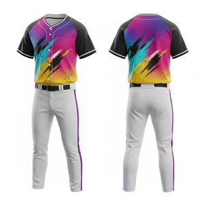 Vêtements de sport en polyester respirant personnalisés en gros, short en maille avec sangle réglable, impression par sublimation personnalisée, uniforme de baseball - Product Image 5