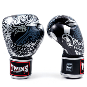 Premium Quality New Design Twins Boxing Sparring <b>Gloves</b> <b>Silver</b> Printed Cowhide Leather Adult Martial Arts Fighting Twins <b>Gloves</b> - Product Image 1