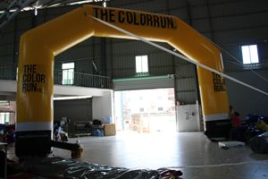 ซุ้มโค้งเป่าลมสีเหลืองกันน้ำ ทนทาน ขนาดสูงกว่า 12 ฟุต พร้อมระบบเป่าลมไฟฟ้า สำหรับงานโฆษณากลางแจ้ง ลดราคาพิเศษ - Product Image 4