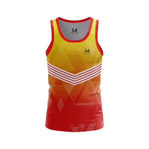 Débardeur personnalisé à col en V 100% polyester tricoté, écologique, respirant, séchage rapide, pour la gym, l'entraînement sportif et les activités sportives - Product Image 5
